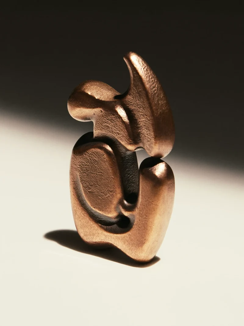 Studio illustrato del fermacarte scultoreo in ottone